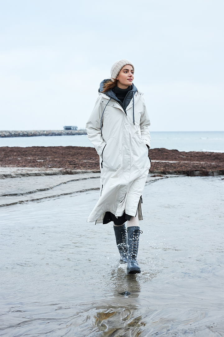 The rain boots are <br> designed in Denmark.