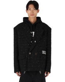 더블 브레스디드 트위드 블레이저