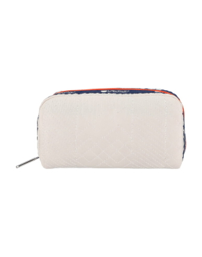 스웨터 퀼팅 아이보리 렉탱귤러 코스메틱 파우치