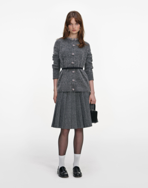 차콜 크리스탈 트림 가디건