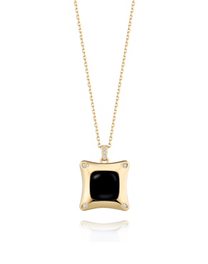 Gold Cushion  골드 쿠션 오닉스 목걸이
