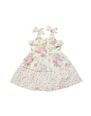키즈 프릴리 티어드 드레스 플로럴 필즈 & 썸머 딧시