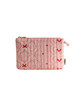 퀼티드 파우치 - 니트 프린트