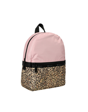 레오파드 레인 핑크 스몰 캐리어 백팩