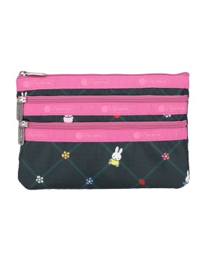 미피 오차드 그린/핑크 쓰리집 코스메틱 파우치