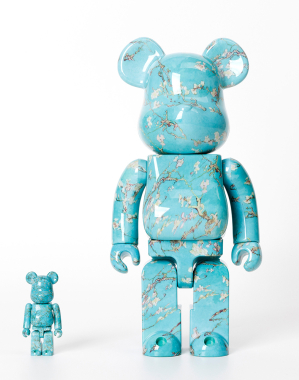 400%+100% BEARBRICK Van Gogh Almond Blossoms