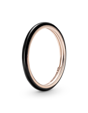 판도라 미 블랙 에나멜 링