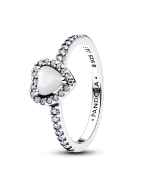 엘리베이티드 화이트 프렌드십 하트 링