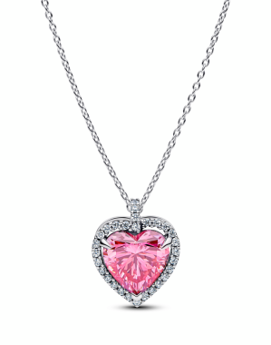 핑크 헤일로 하트 콜리에 네크리스