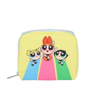 파워퍼프걸 옐로우/민트 스퀘어 코스메틱 파우치