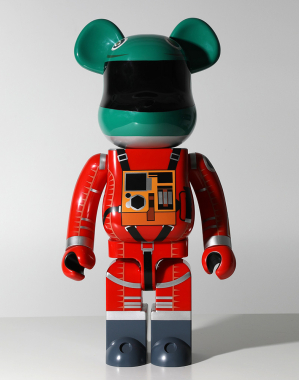 1000% BEARBRICK SPACE SUIT GREEN HELMET & ORANGE SUIT VER.