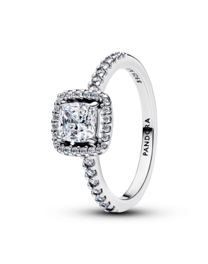 스파클링 스퀘어 헤일로 링