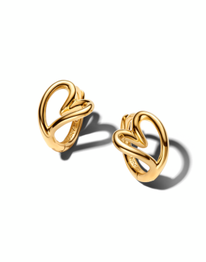 오가니컬리 쉐입드 하트 스몰 후프 이어링