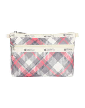 심리스 타탄 클래식 코스메틱 클러치