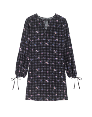 깅엄 플라워 드레스