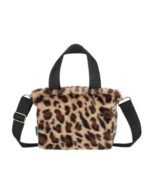 레오파드 플러피 퍼 E/W 토트백