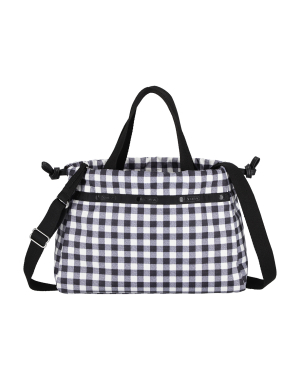 업타운 깅엄 시티 드로우스트링 크로스백