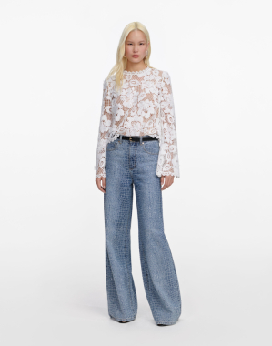 화이트 크로셰 레이스 탑