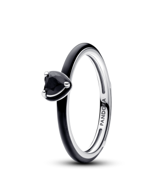 판도라 미 블랙 샤크라 하트 링