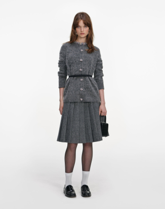 차콜 크리스탈 트림 가디건