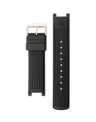 러버 스트랩 실버 블랙 20mm R20.B