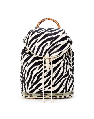 에크루 지브라 퀼트 뱀부 백팩