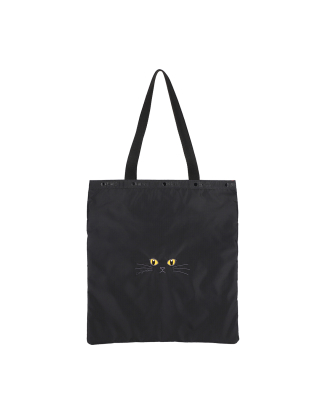 블랙 캣츠 엠브로이드 라지 에메랄드 토트백