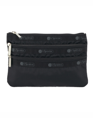 리사이클드 블랙 쓰리집 코스메틱 파우치