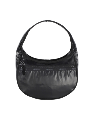 블랙 샤인 미듐 크레센트 집 숄더백