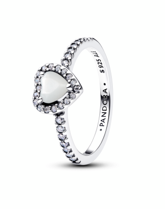 엘리베이티드 화이트 프렌드십 하트 링