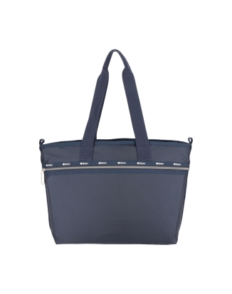 다크 블루 C 에센셜 집 토트백