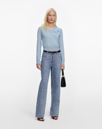 블루 로즈 울 점퍼