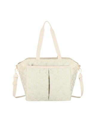 모노그램 자카드 아이보리 에버 토트백