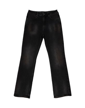 GUSA 스테인드 데님 플레어 팬츠