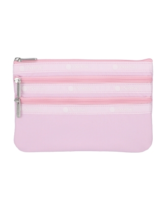 스노우 핑크 쓰리집 코스메틱 파우치