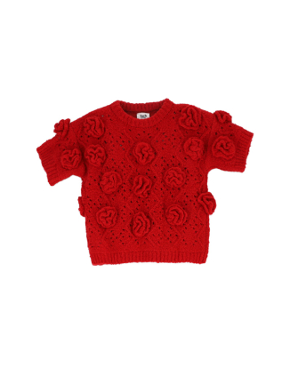 폴리나 크로셰 니트 플로럴 탑