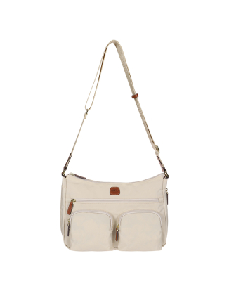 엑스백 호보 메신저백 베이지