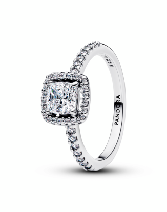 스파클링 스퀘어 헤일로 링