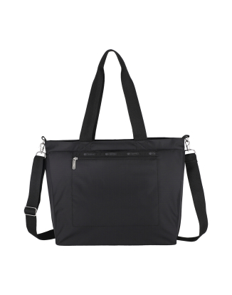 클래식 리사이클드 블랙 캐리올 집 토트백