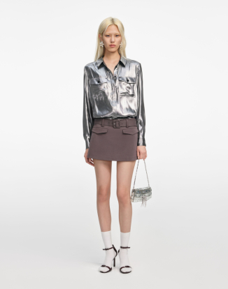 실버 메탈릭 셔츠