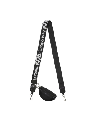 블랙/그레이 로고 디태쳐블 숄더 스트랩