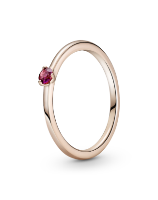 판도라 로즈 레드 솔리테어 링