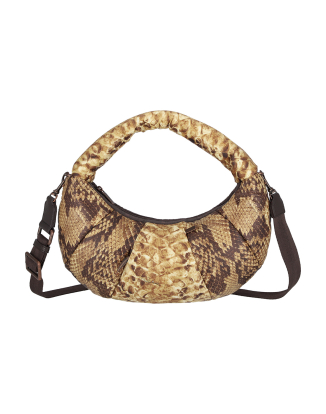 파이톤 샌드 베네치아 스몰 토트백