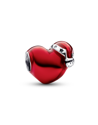 메탈릭 레드 크리스마스 하트 참