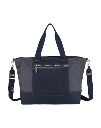 미디움 데님 워시 E/W 토트백