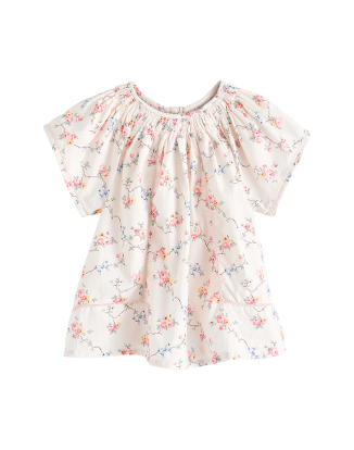 앤젤 슬리브 코튼 블라우스 - 미니 로즈 앤 보우