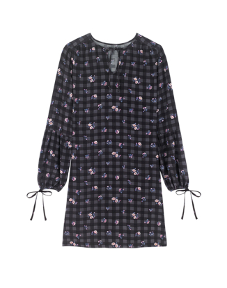 깅엄 플라워 드레스