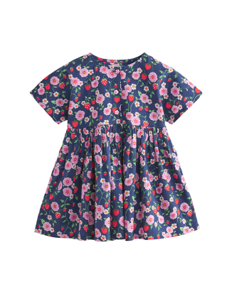 키즈 버튼 다운 드레스 - 스트로베리 스몰