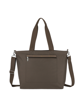 클래식 다크 초콜렛 캐리올 집 토트백