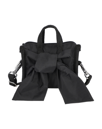 블랙 보우 마이크로 백